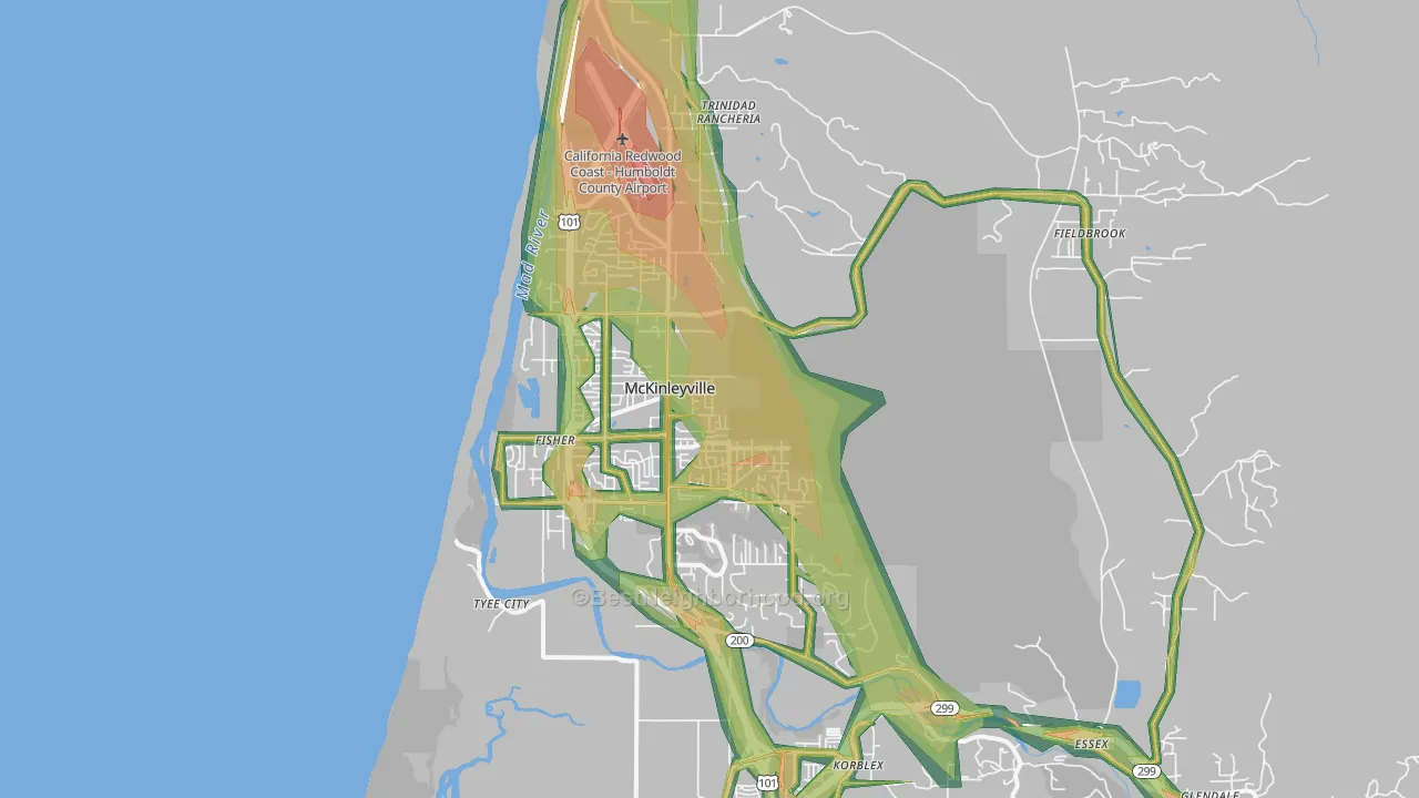 95519, CA Map of Noise Levels in 95519