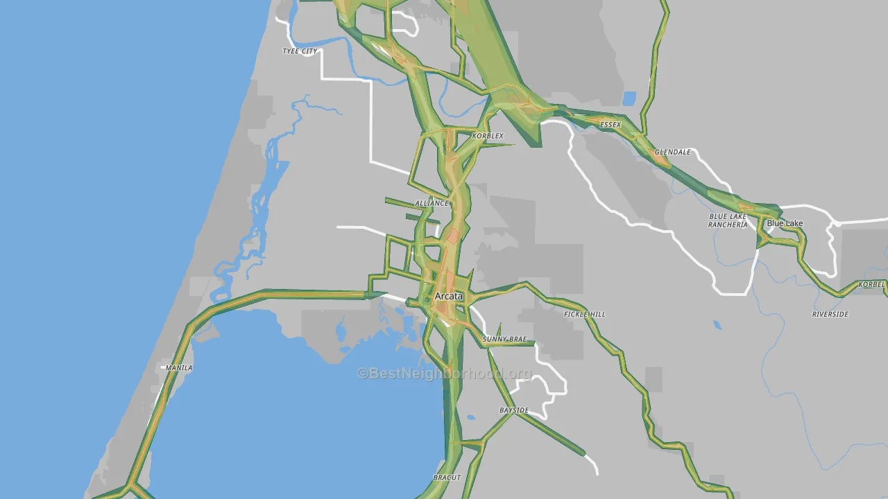 95521, CA Map of Noise Levels in 95521