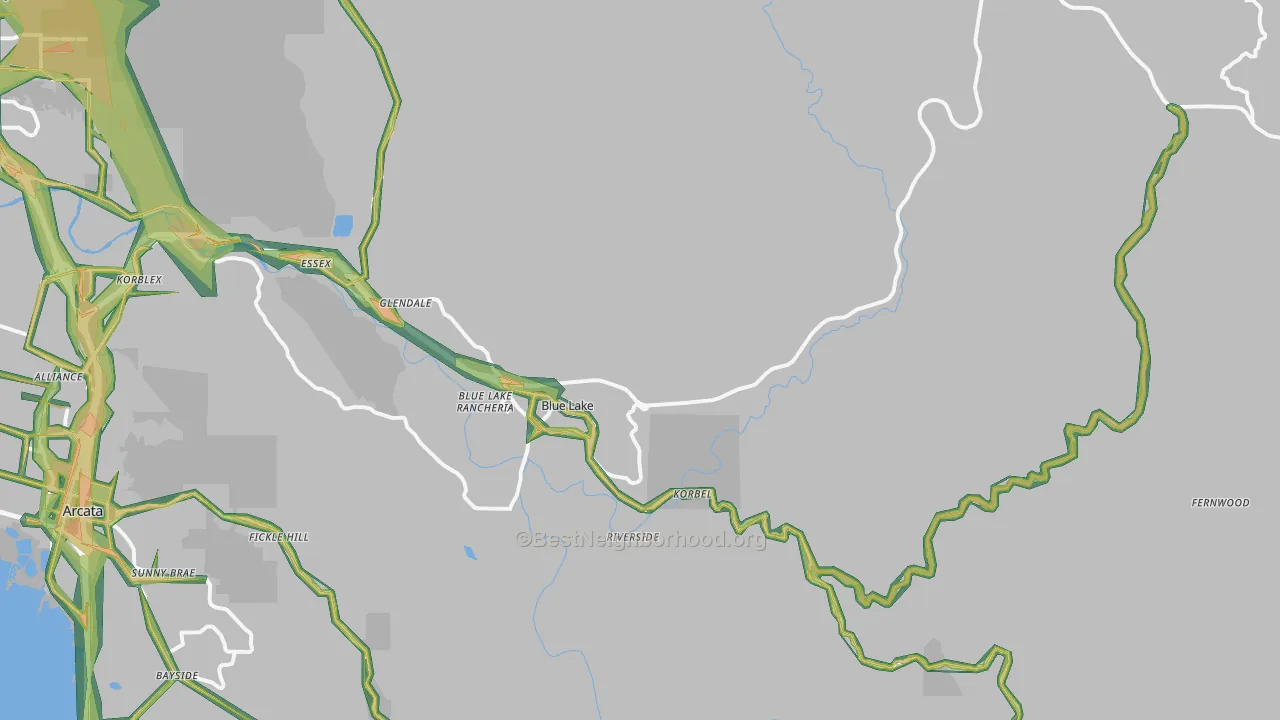 95525, CA Map of Noise Levels in 95525
