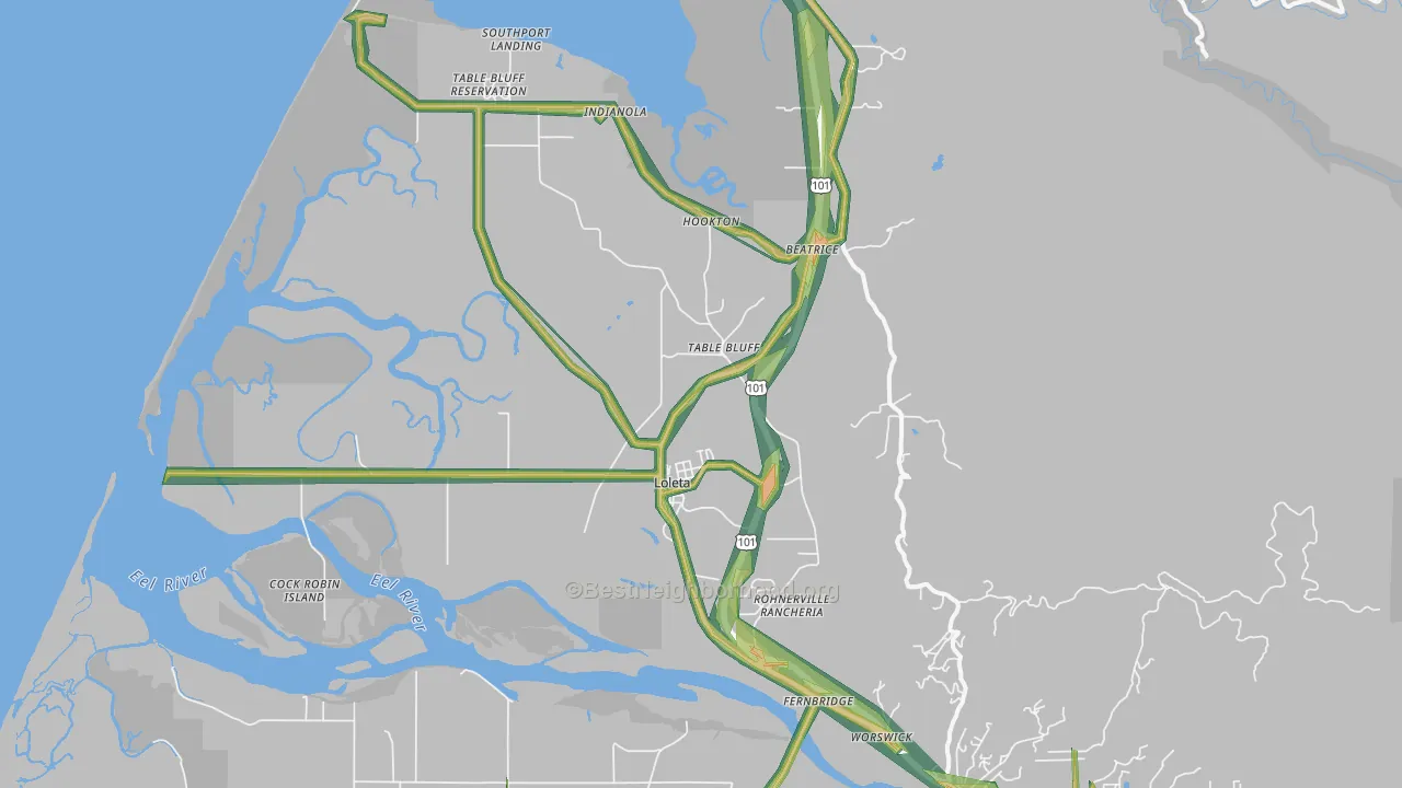 95551, CA Map of Noise Levels in 95551