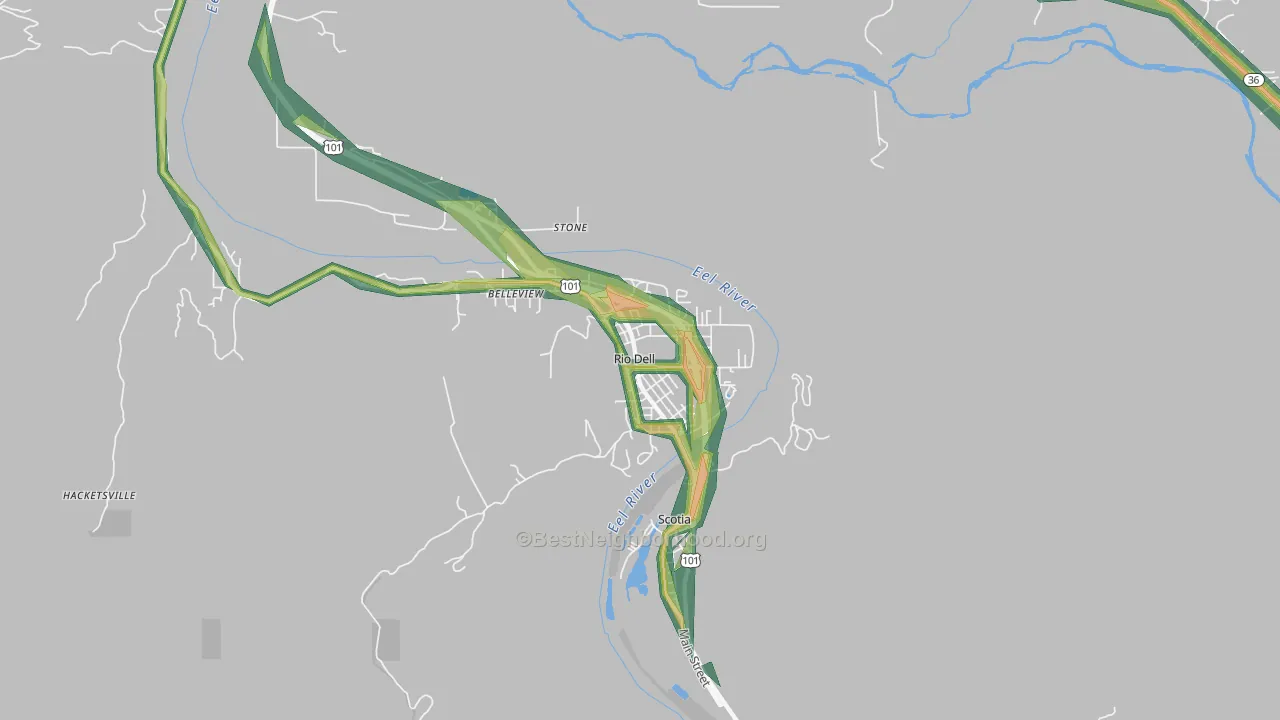 95562, CA Map of Noise Levels in 95562