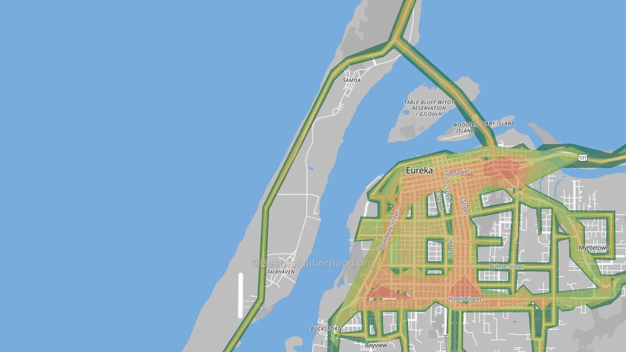 95564, CA Map of Noise Levels in 95564