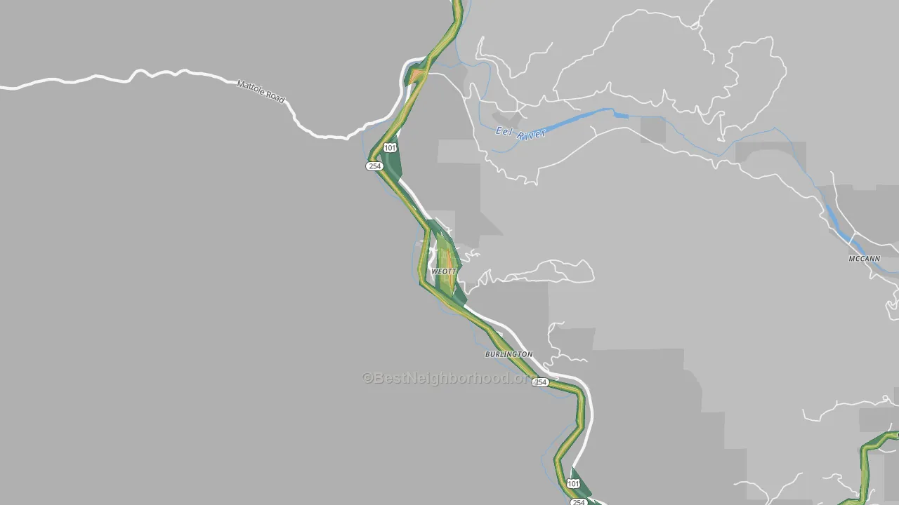 95571, CA Map of Noise Levels in 95571