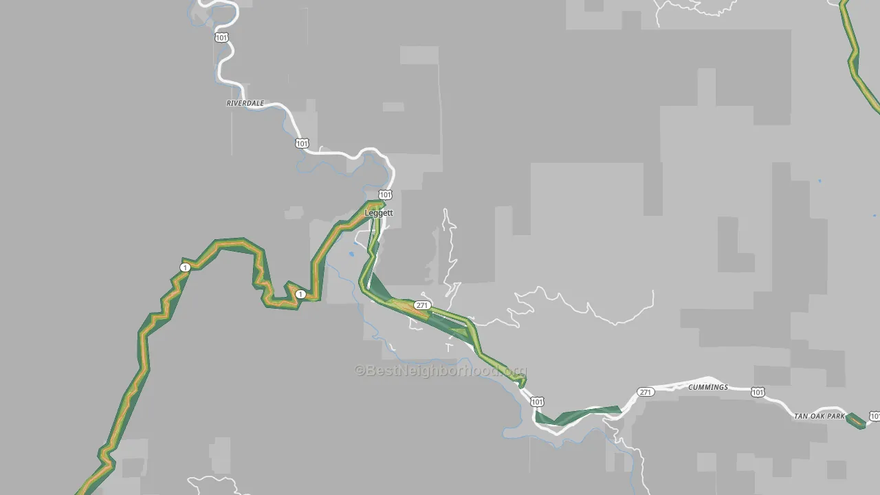 95585, CA Map of Noise Levels in 95585
