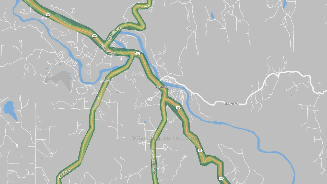 95613, CA Map of Noise Levels in 95613
