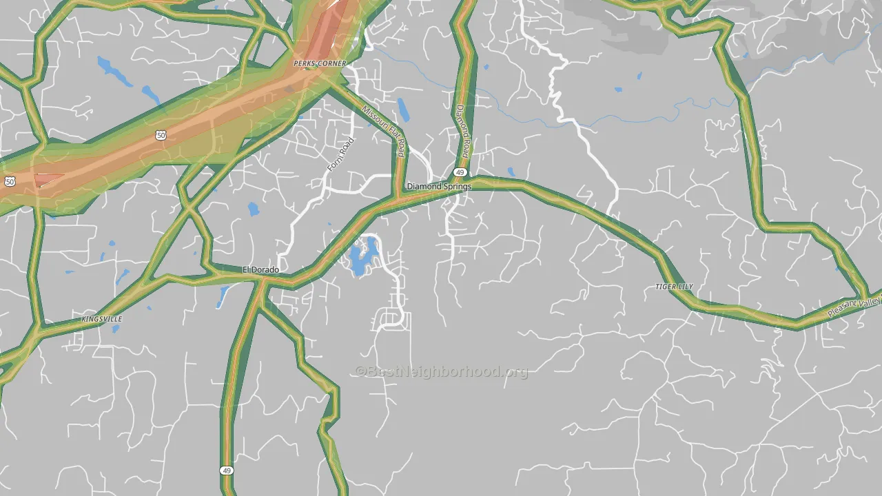 95619, CA Map of Noise Levels in 95619