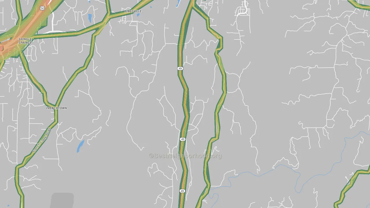 95623, CA Map of Noise Levels in 95623