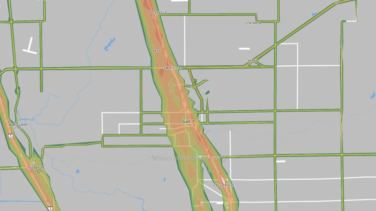 95632, CA Map of Noise Levels in 95632