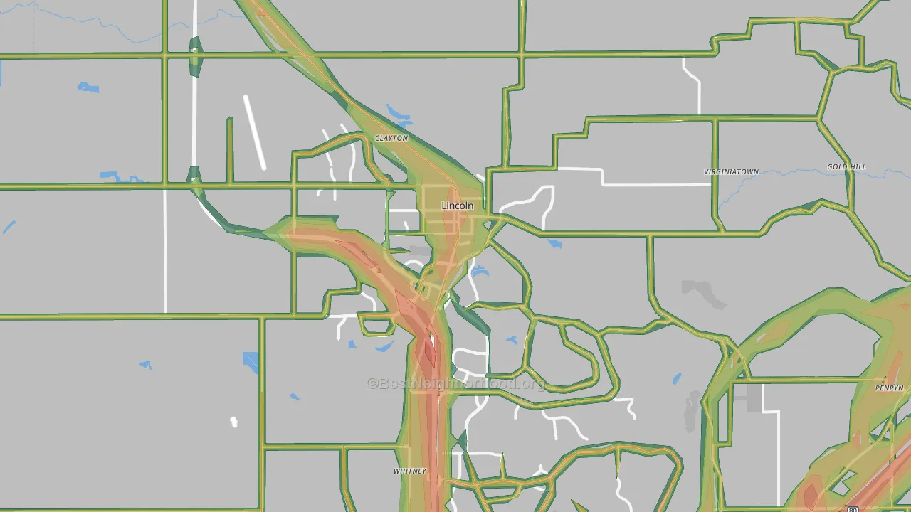 95648, CA Map of Noise Levels in 95648