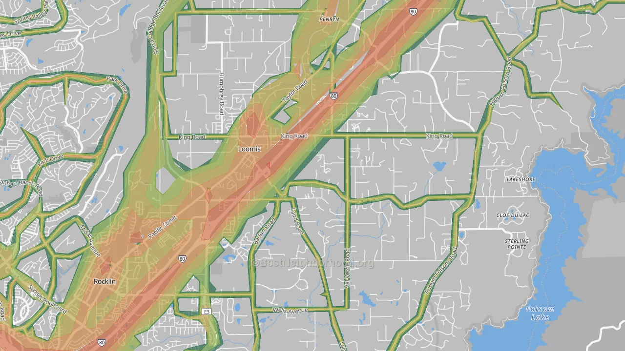 95650, CA Map of Noise Levels in 95650