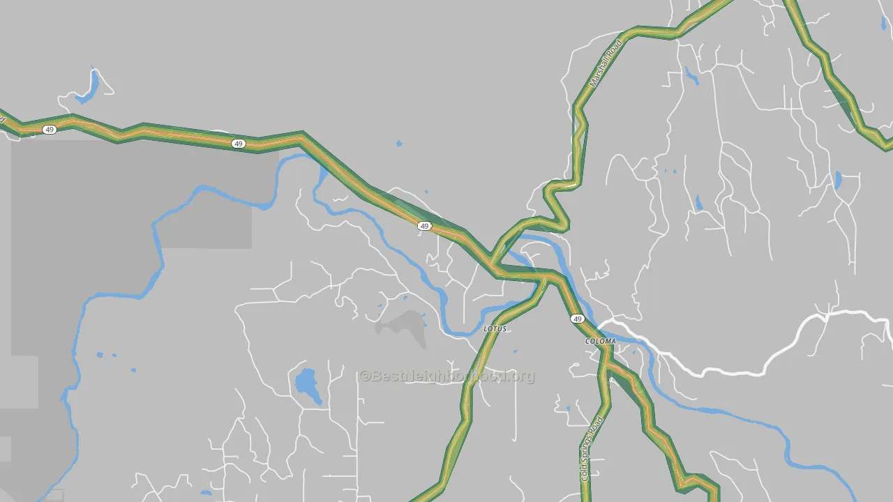 95651, CA Map of Noise Levels in 95651