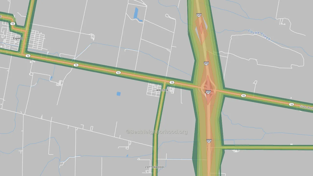 95653, CA Map of Noise Levels in 95653