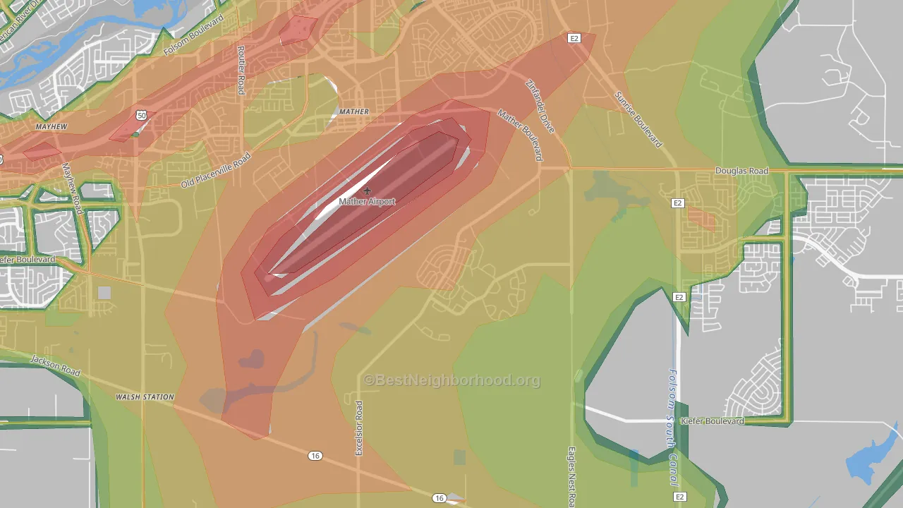 95655, CA Map of Noise Levels in 95655