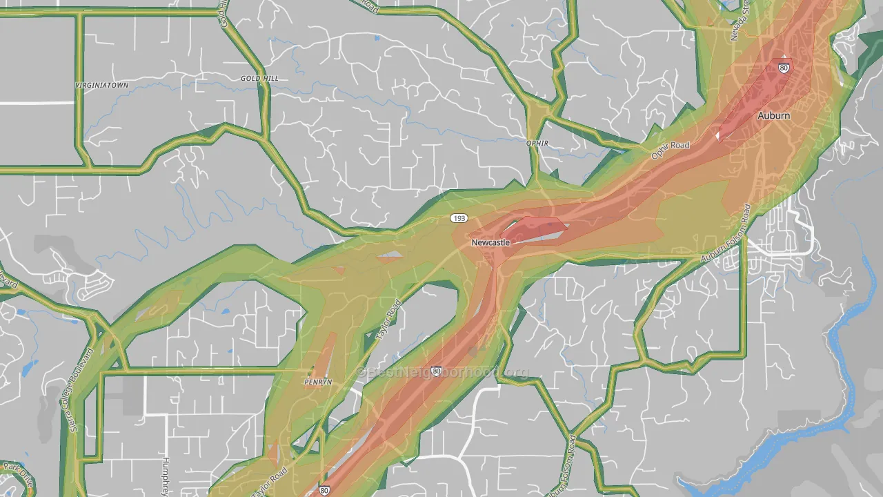 95658, CA Map of Noise Levels in 95658