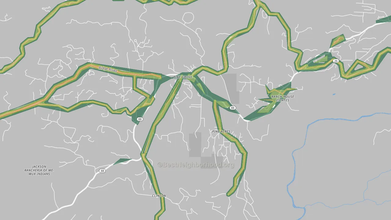 95665, CA Map of Noise Levels in 95665