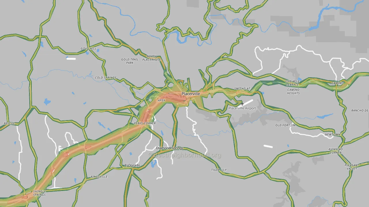 95667, CA Map of Noise Levels in 95667