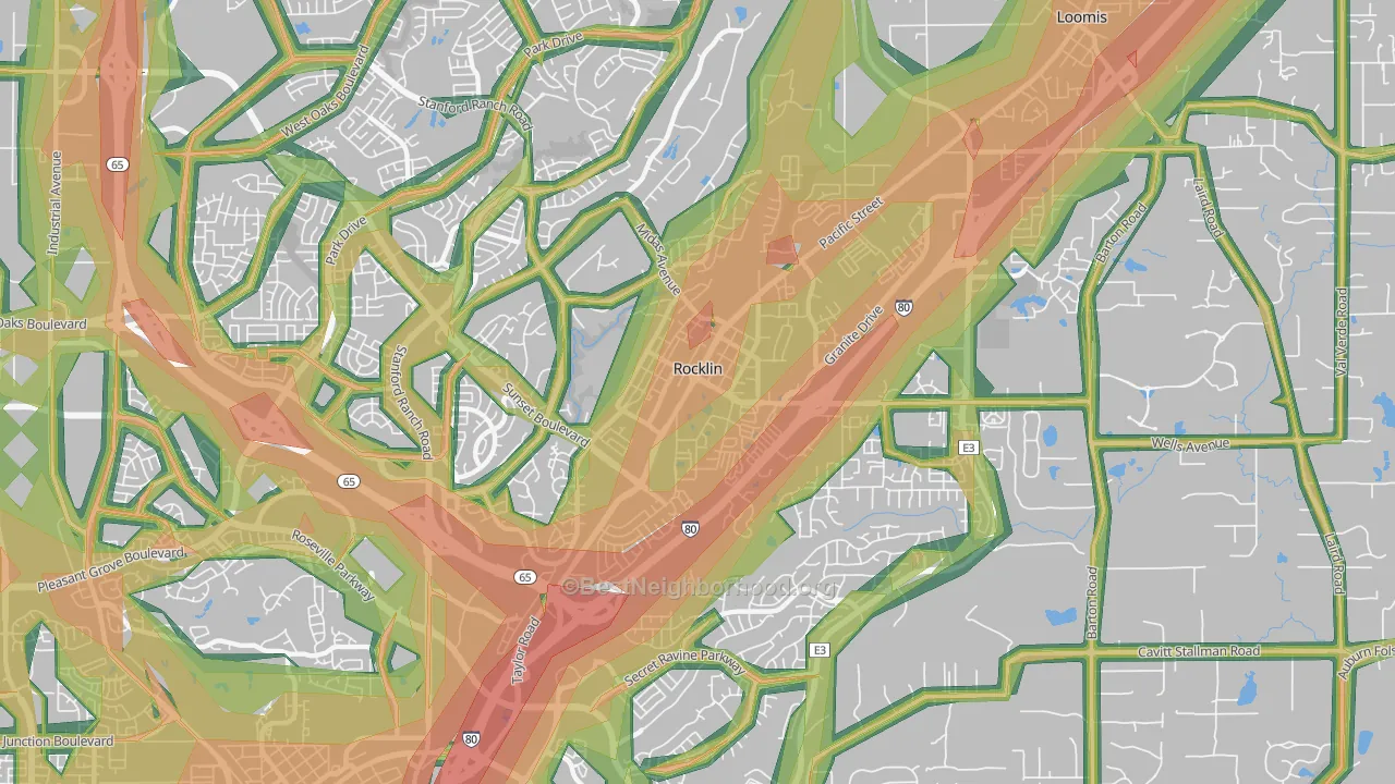 95677, CA Map of Noise Levels in 95677
