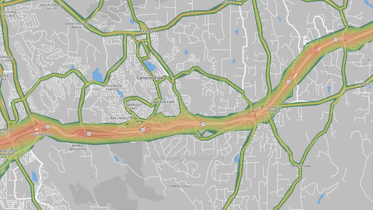 95682, CA Map of Noise Levels in 95682