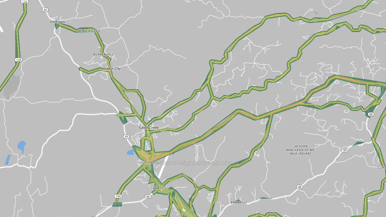 95685, CA Map of Noise Levels in 95685