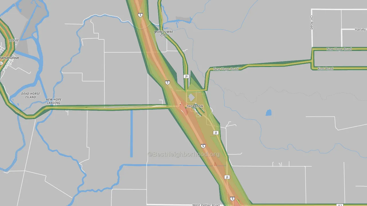 95686, CA Map of Noise Levels in 95686