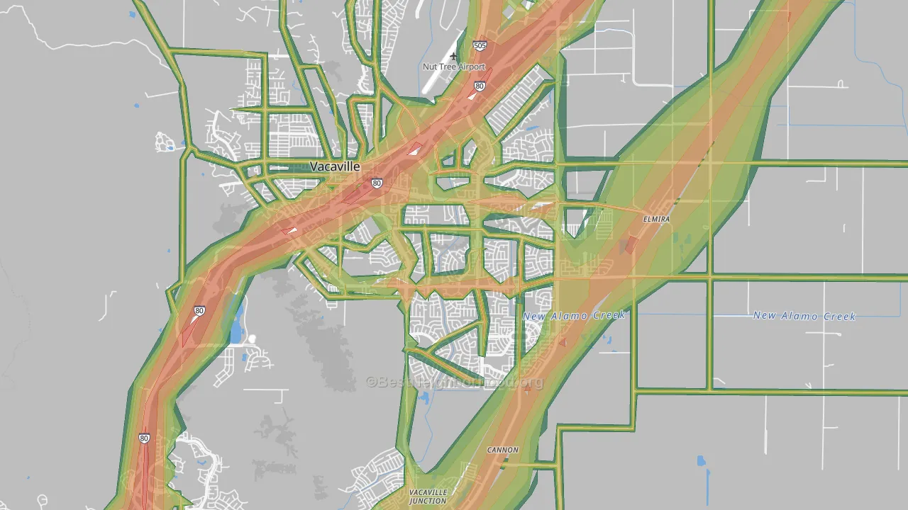 95687, CA Map of Noise Levels in 95687