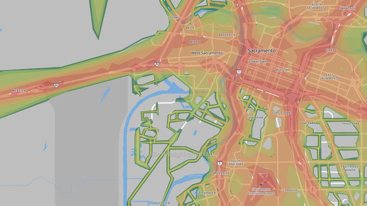 95691, CA Map of Noise Levels in 95691