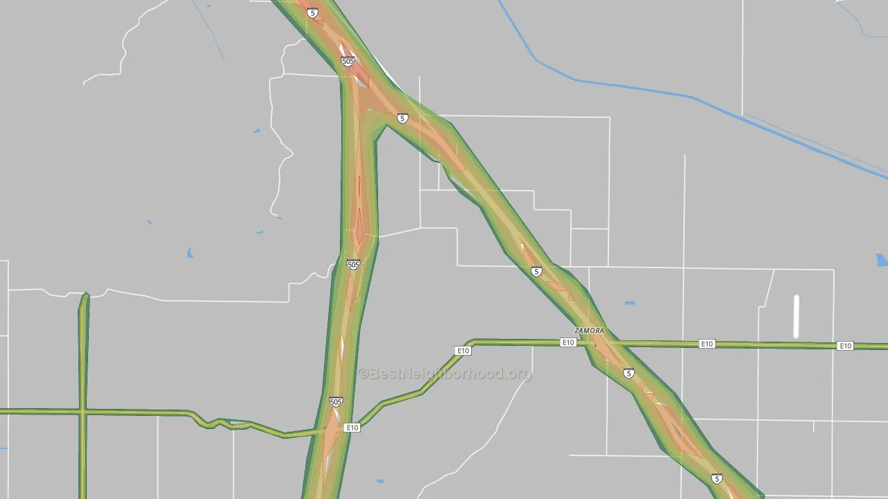 95698, CA Map of Noise Levels in 95698