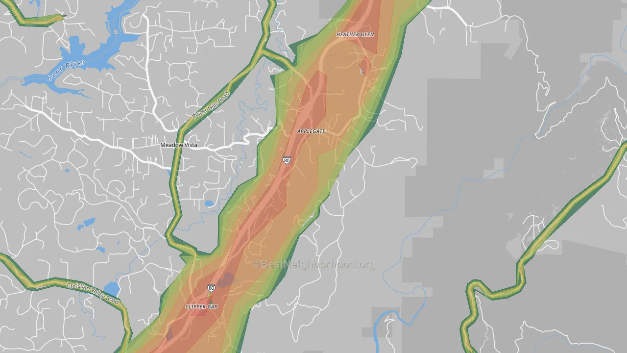 95703, CA Map of Noise Levels in 95703