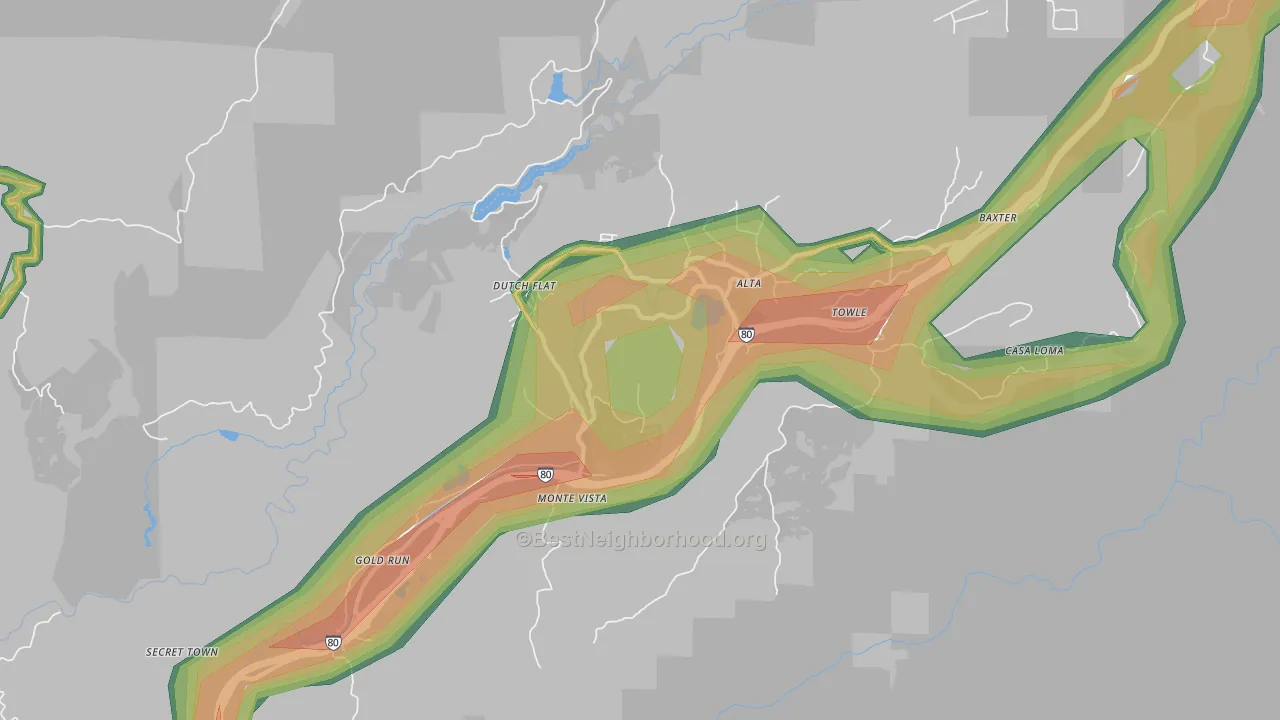 95714, CA Map of Noise Levels in 95714