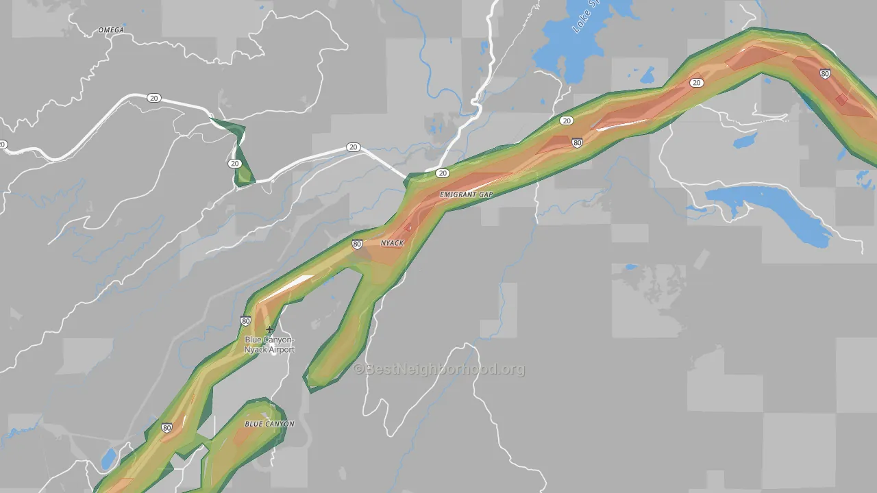 95715, CA Map of Noise Levels in 95715