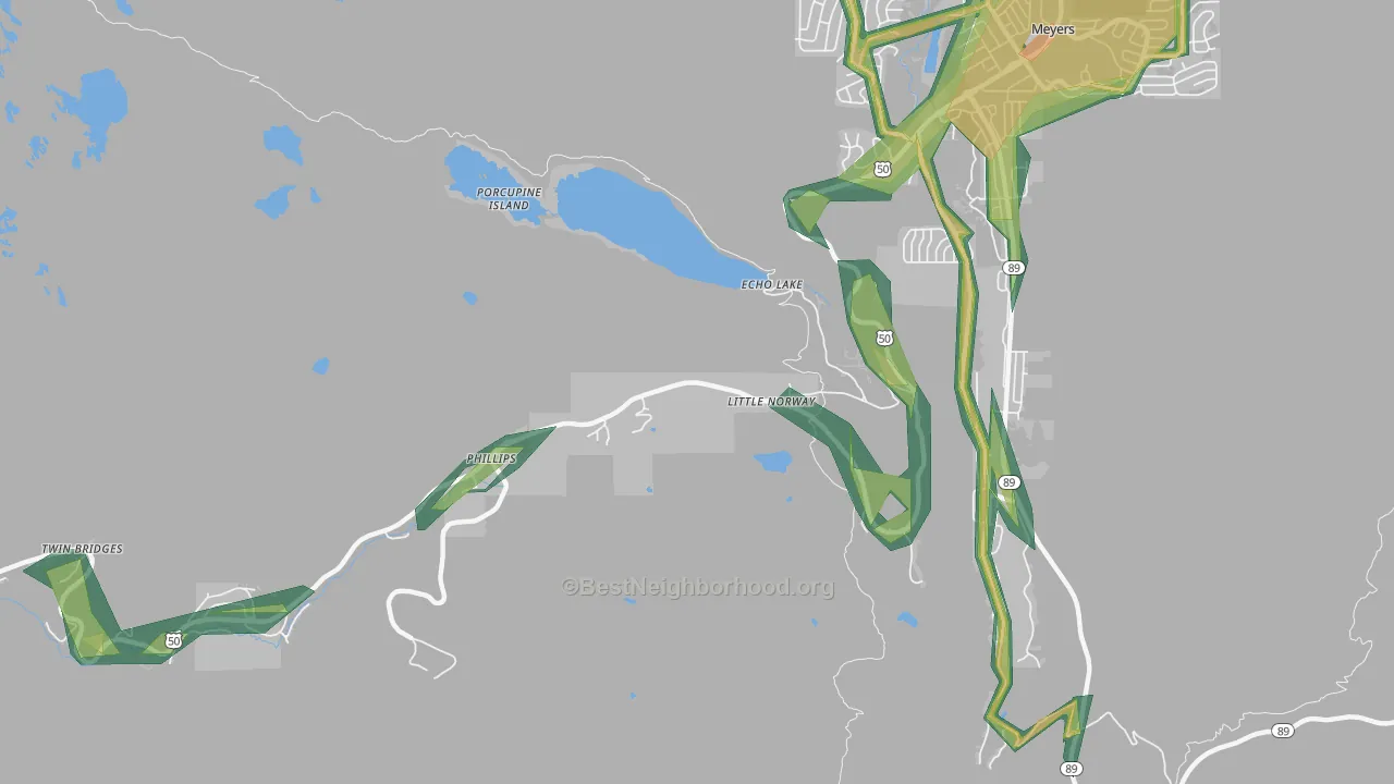 95721, CA Map of Noise Levels in 95721