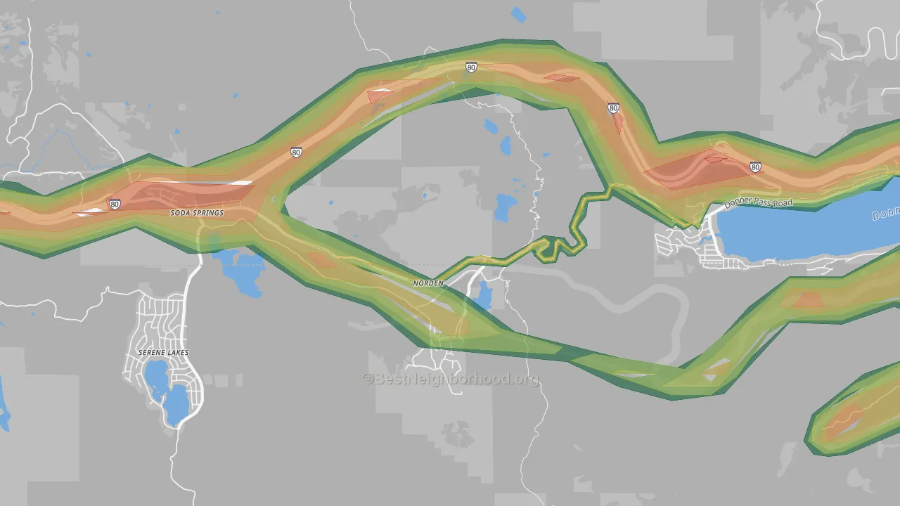 95724, CA Map of Noise Levels in 95724