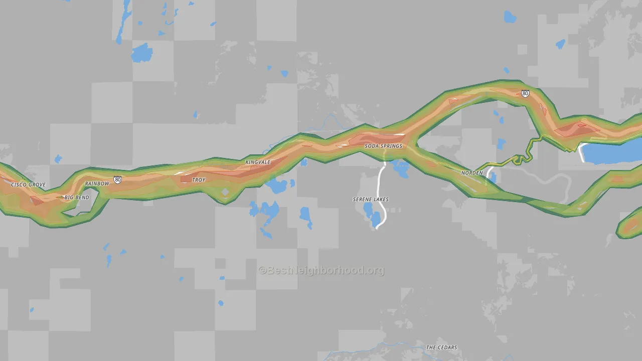 95728, CA Map of Noise Levels in 95728