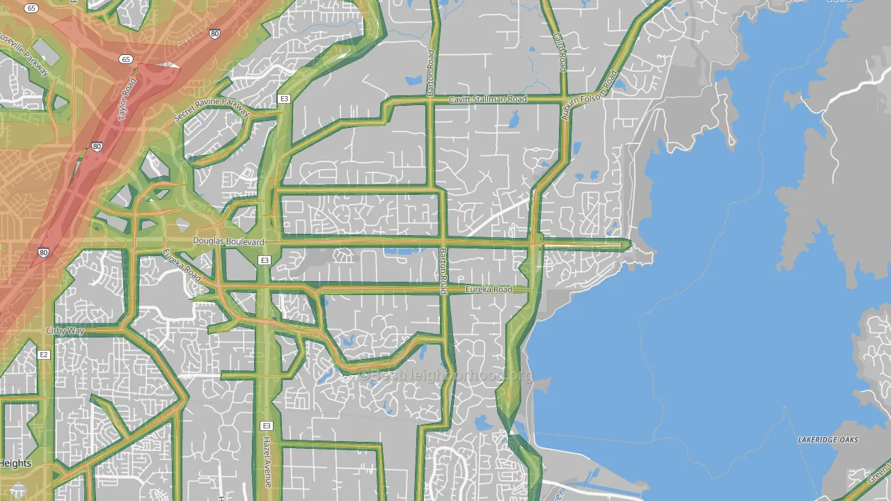 95746, CA Map of Noise Levels in 95746