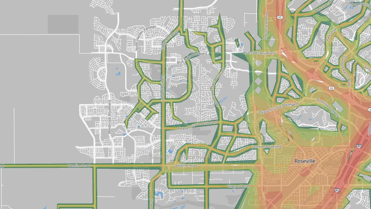 95747, CA Map of Noise Levels in 95747