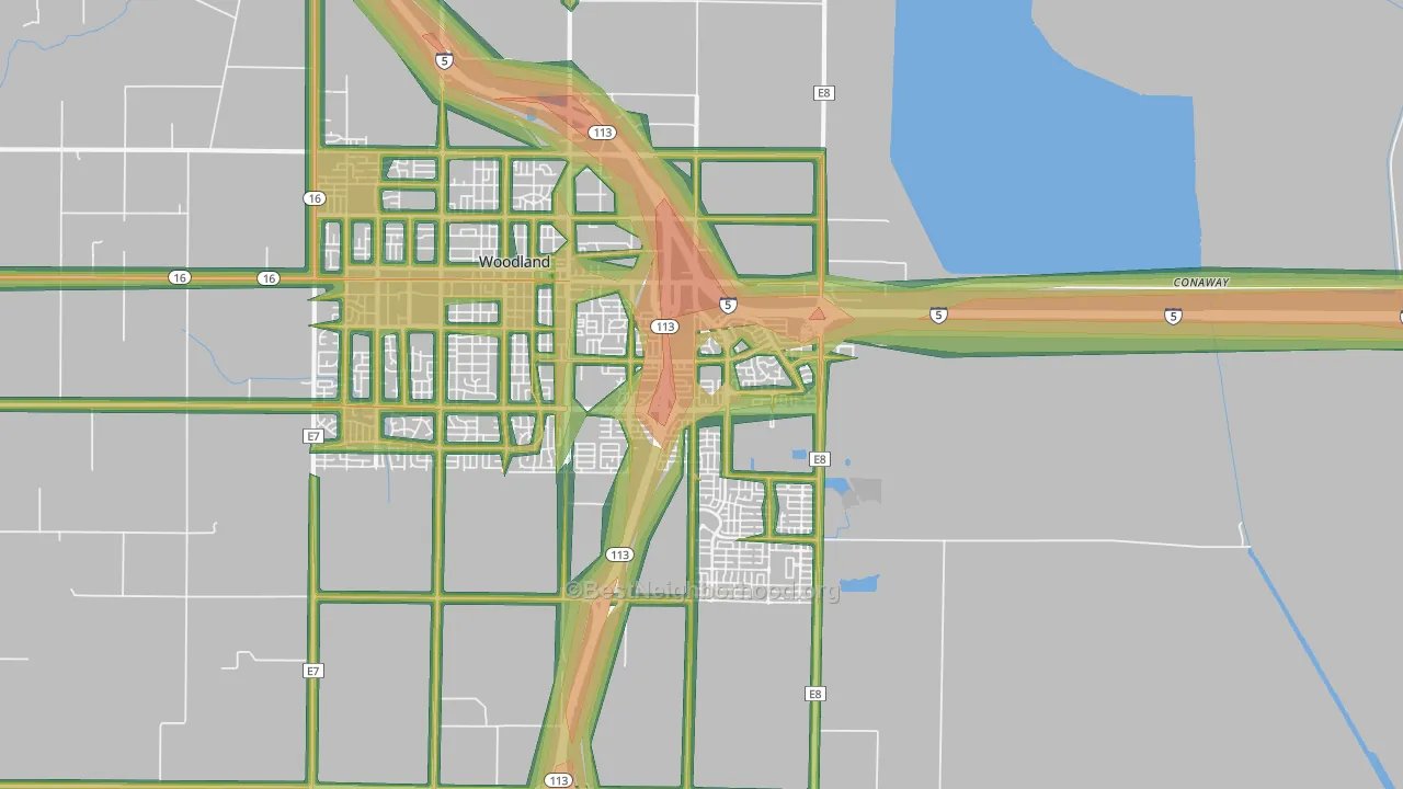 95776, CA Map of Noise Levels in 95776