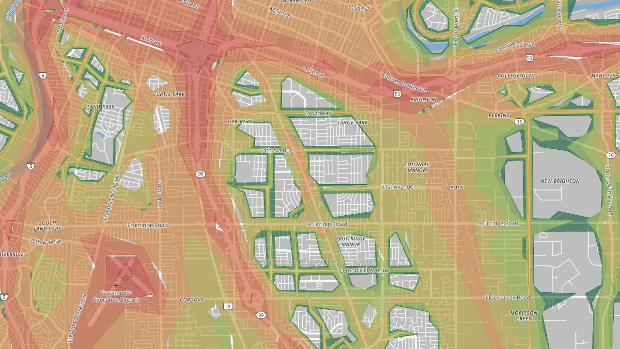 95820, CA Map of Noise Levels in 95820