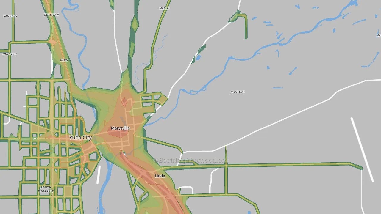 95901, CA Map of Noise Levels in 95901