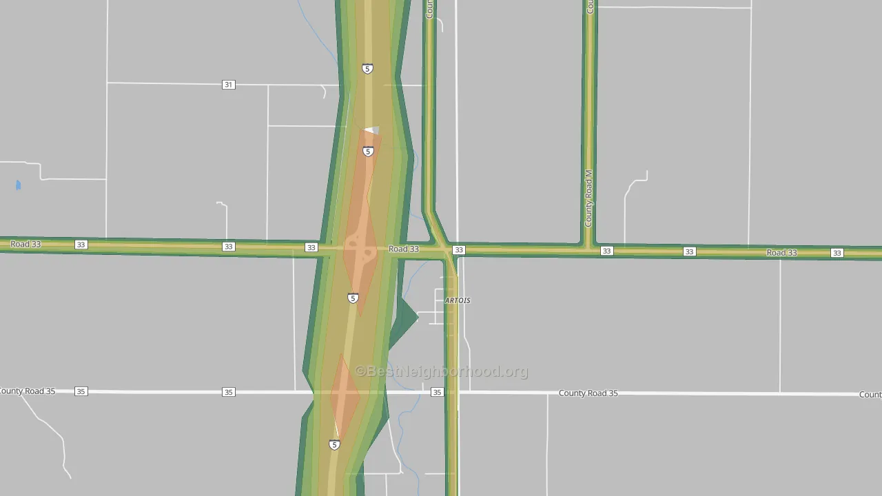 95913, CA Map of Noise Levels in 95913
