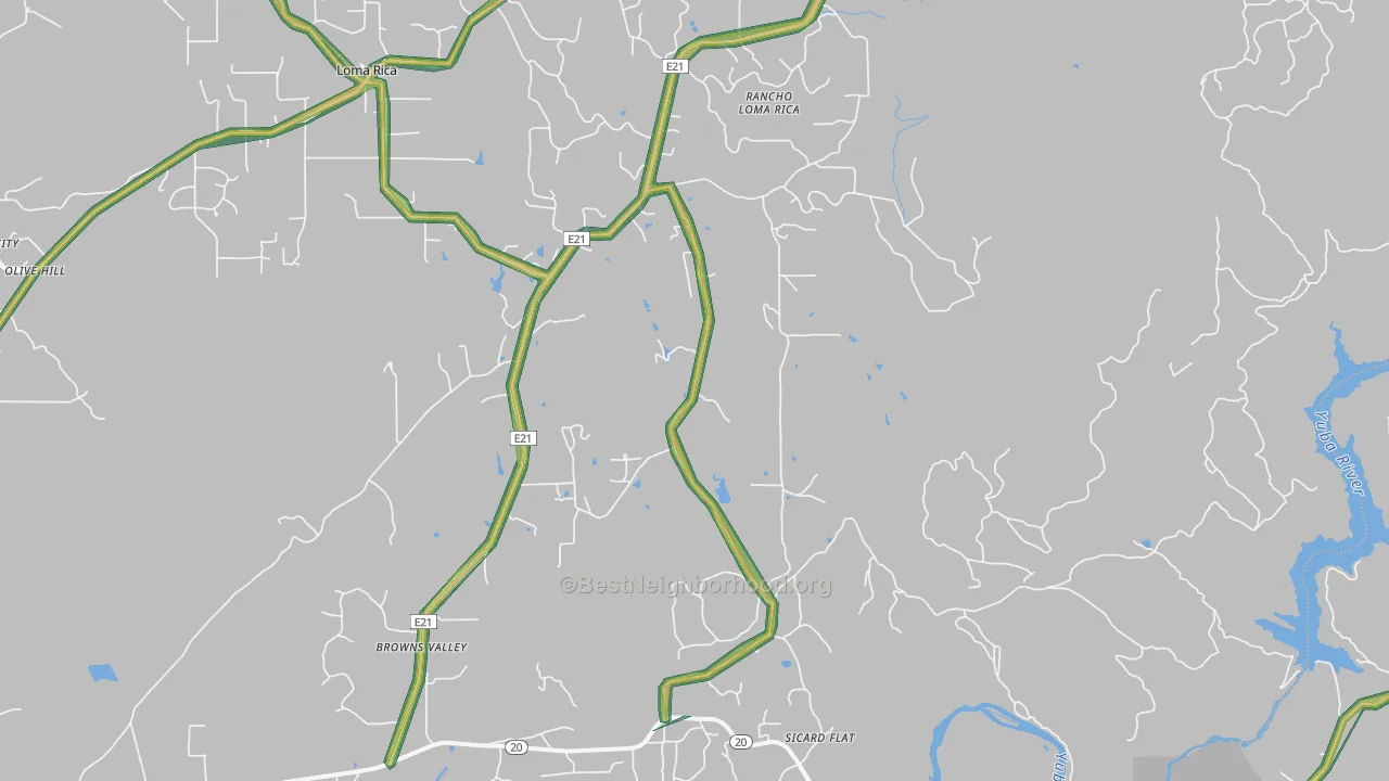 95918, CA Map of Noise Levels in 95918