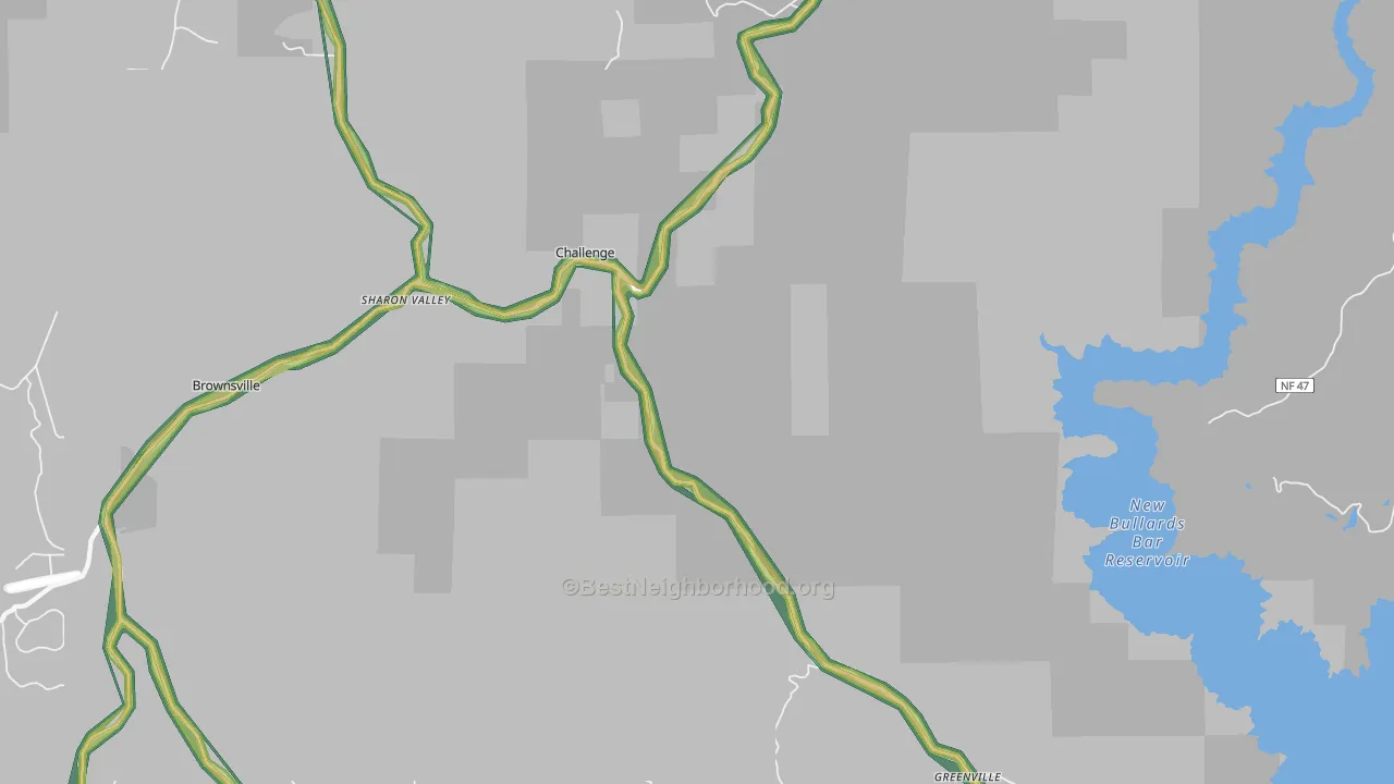 95925, CA Map of Noise Levels in 95925