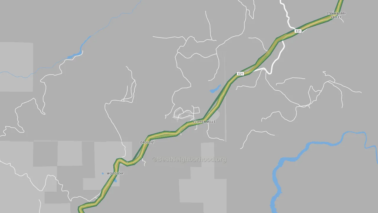 95930, CA Map of Noise Levels in 95930