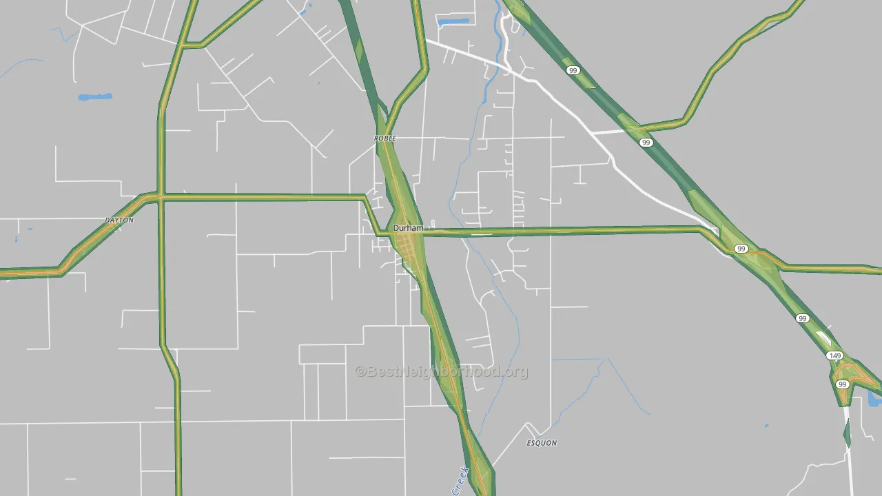 95938, CA Map of Noise Levels in 95938
