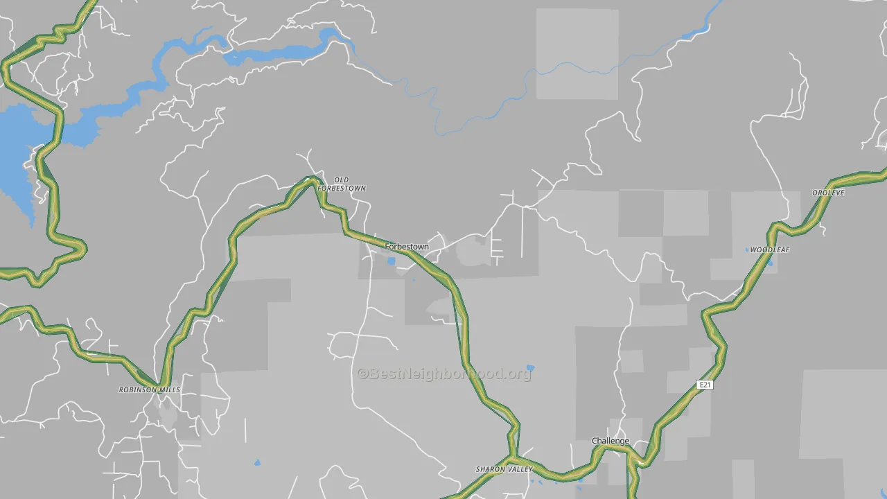95941, CA Map of Noise Levels in 95941