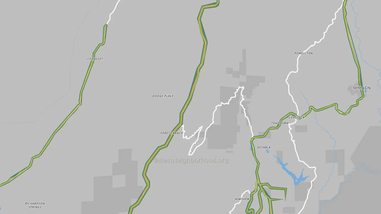 95942, CA Map of Noise Levels in 95942