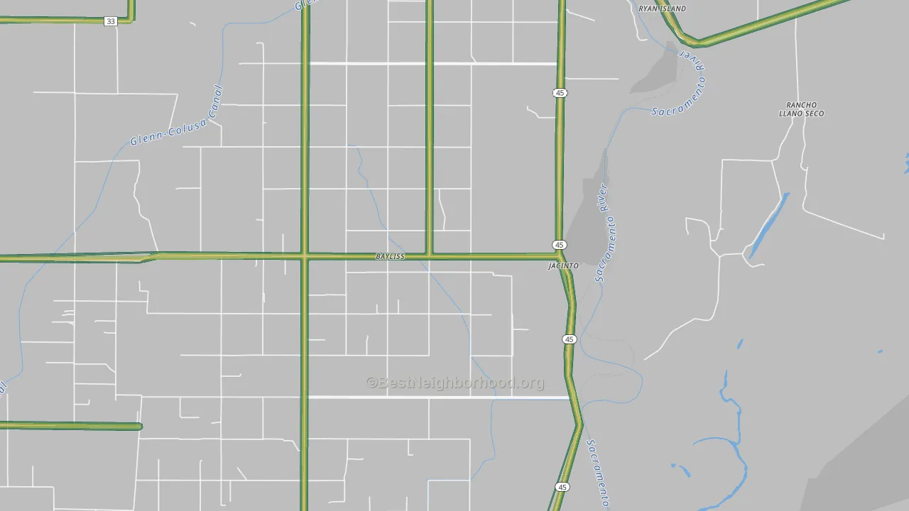 95943, CA Map of Noise Levels in 95943