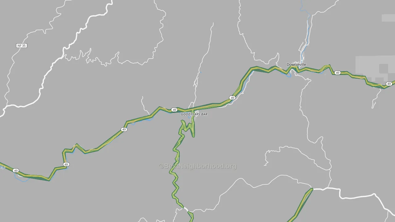 95944, CA Map of Noise Levels in 95944