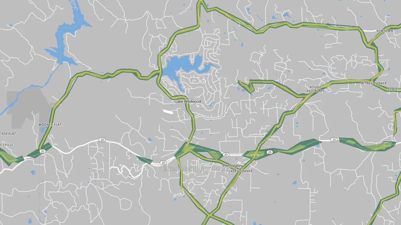 95946, CA Map of Noise Levels in 95946