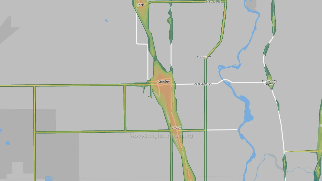 95948, CA Map of Noise Levels in 95948
