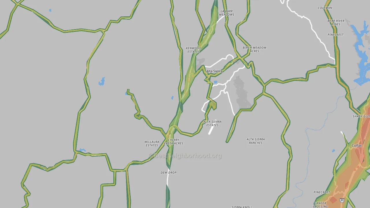 95949, CA Map of Noise Levels in 95949